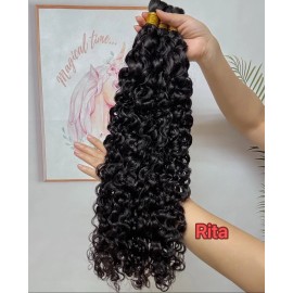 Unprocessed Wet and Wavy No Weft 100% Remy Hair Extensions Human Hair Bulk Water Wave Hair Bulk for Braiding Burmese Curlycolor: bulk hair straight, Stretched Length: 18 in