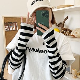 SEENFAAN Women's Arm Warmer, Mine Type, Loose Arm Cover, UV Protection, Stylish, For Summer, Sima, Golf, Hand Warmer, Sunscreen, Rough Hand, Finger Type, Cute, Border Arm Cover, Junior Unisex, C-shape