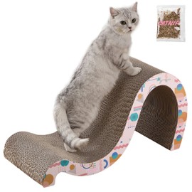 THE LICKER STORE CSR1013D Kona 27" Modern Cardboard Double-Sided Wave Cat Scratcher with Catnip, Pattern Party
