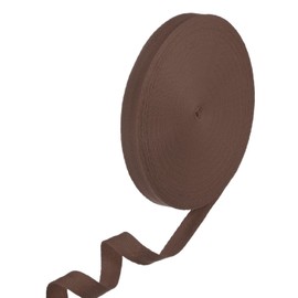 M METERXITY Cotton Twill Tape, (15mm) 5/8 Inch 50 Yards Cotton Twill Ribbon Bias Binding Tape Natural Herringbone Webbing Trim for Apron Sewing/Gift Wrapping/Craft DIY [Dark Coffee]