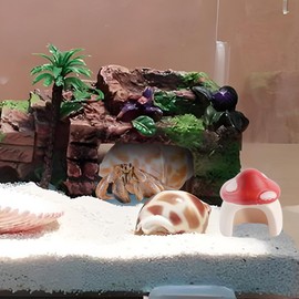 4 Pack Jumping Spider Mini Mushroom Decor Hermit Crab Cute Hide Decor for Hermit Crab Spider Snail Ant Millipede Tiny Bugs