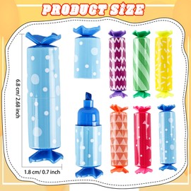 60 Pack Mini Candy Highlighters Bulk Candy Shape Pastel Highlighter Cute Chisel Head Marker Highlighters for Candy Party Drawing Poster Back to School Office Supplies, 6 Color