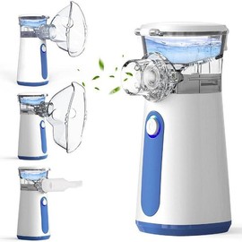 Portable Nebulizer - Nebulizer for Adults and Kids, Nebulizer Machine for Adults and Kids with 3 Nebulizer Masks and Adjustable Nebulization Rate, Handheld and Easy to Use - Color: Blue