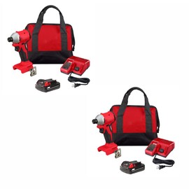 MmuNna Fits Milwaukee 3650-21P M18 18V 1/4"" Compact Hex Impact Driver Kit - 2PK - W/Drill bits and storage racks