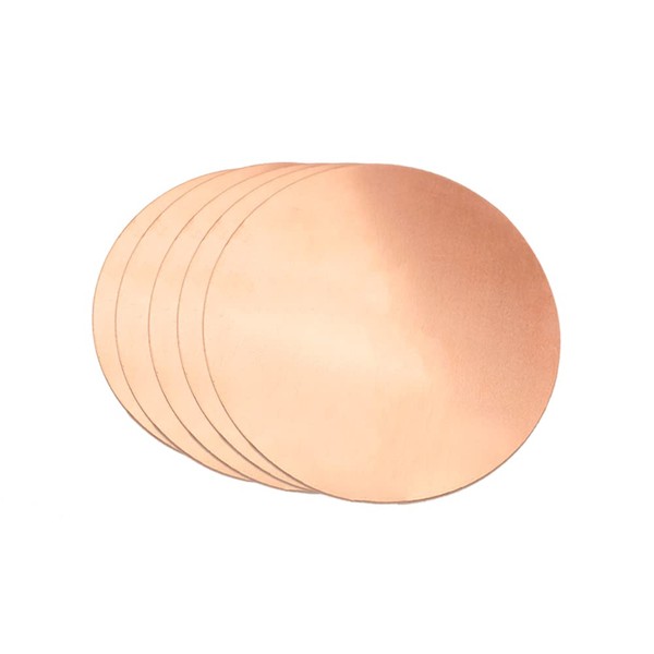 Tynulox 5 Pcs Pure Copper Round Plate, 24 Gauge 0.02"