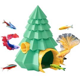 Swirge Christmas Fish Tank Decorations, Aquarium Christmas Tree Decor for Hiding, Fish Tank Hideout Ornaments, Aquarium Accessories Cave Decor for Shrimp Betta