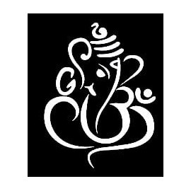 Ganesh Religious Decal Vinyl Sticker|Cars Trucks Vans Walls Laptop| White |5.5 x 3 in|LLI122
