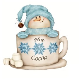 Snowman Cocoa Cup Metal Die Cuts, Christmas Snowman Cup Metal Cutting Dies Cut Stencils Card Paper Craft DIY Template Metal Cutting Dies Album Embossing Paper Dies for Card Making Scrapbooking