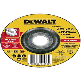 Dewalt Extreme 125 mm Cutting Disc DT43911 (for use on angle grinders, for cutting stainless steel, iron and other metals, offset, oSa certified, for demanding cutting job))