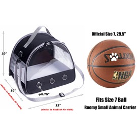 Guinea Pig Carrier Backpack, Clear Bubble Window Backpack for Guinea Pig, Bunny Rat Bird (Black, Accessories)