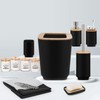 IMAVO Black Bathroom Set,10 Pcs Plastic Gift Set,4 Qtip Holder