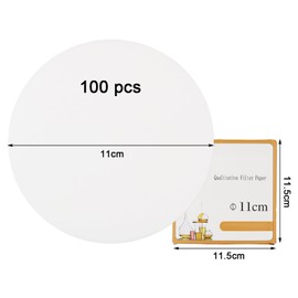 Pack of 100 Quality Lab Filter Paper, Laboratory Filter Paper, Round Laboratory Filter, Quality Lab Filter Paper with Medium Flow Speed, for Laboratory Supplies, Chemical Applications (11 cm)