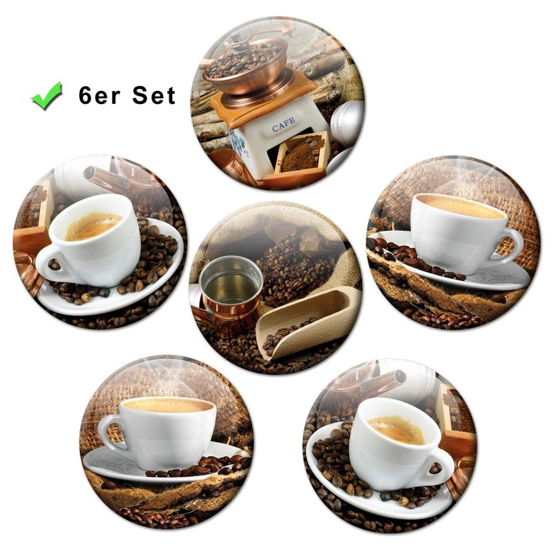 Magnets Coffee Cups Set of 6 Coffee Decoration Gift Set