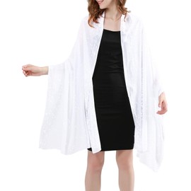 BANETTETA Shawls and Wraps for Evening Dresses White Shawls and Wraps for Evening Dresses Shawls and Wraps for Weddings Shawl Wraps for Women Shaw (White)
