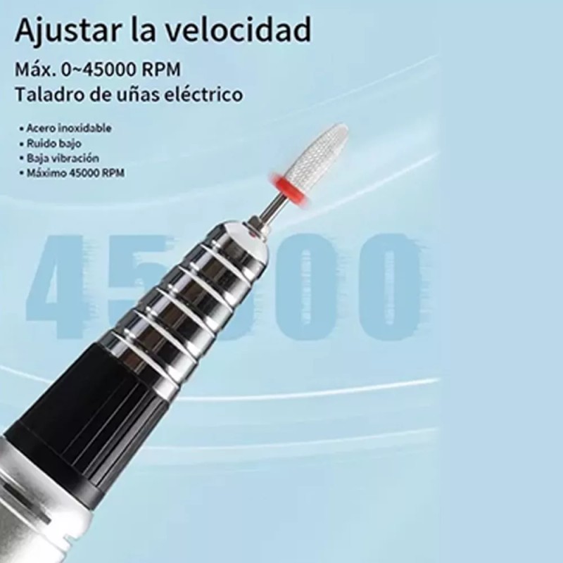 Navamtki Torno Pulidor De Uñas Con Pedal De 45000 Rpm