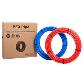 EFIELD 1/2 inch 2x75 ft Pex-b Pipe/Tool Kit- Pex-b Pipe/Tubing Blue & Red 150ft, Crimping Tool, Pipe Cutter, 30 Pieces Stainless Steel Clamps,(AB-2-75-KIT)