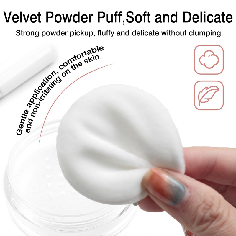 10g Refillable Loose Powder Container with Sifter & Puff –