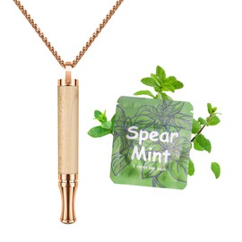 ASTOFLI Anxiety Breathing Necklace with Resistance: Flavoured Air Wooden Breathlace with Resistance Filter Natural Essential Oil Breath Quitgo Breathing Necklace Stress Anxiety Relief Chain for Adults