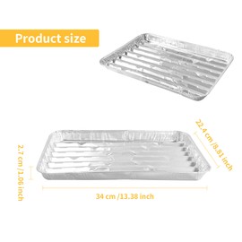 40 Pack Disposable Aluminum Broiler Pan 13 x 9 x 1 inch Aluminum Foil Grill Pans, Disposable Foil Baking Sheet Pans for Oven, Baking, BBQ, Takeout