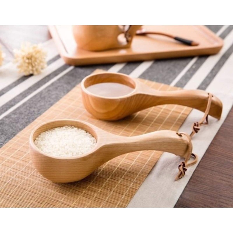 IBLAY Wooden Kitchen Scoop Ladle for Bath Salt Canisters Flour