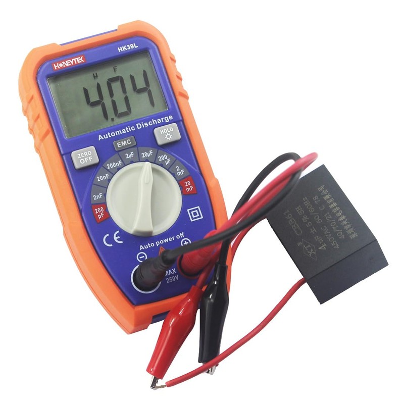 Honeytek HK39L Capacitor Tester with LCD Backlight, Safety Jacket 1999