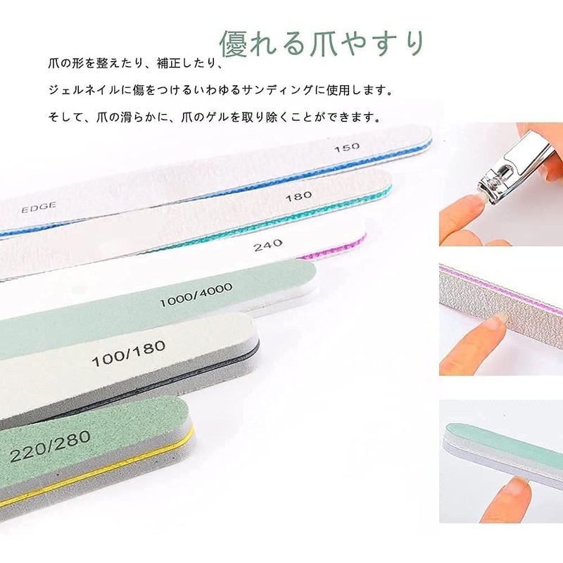 LIKENNY Gel Nail File Set, Sponge Nail File, Gel Nails