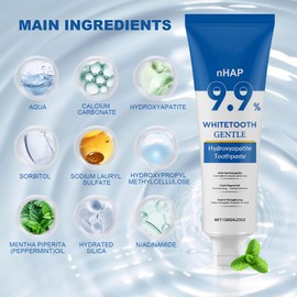 2 Stück Hydroxylapatit Zahnpasta Hydroxyapatite Toothpaste, Zahnpasta Hydroxylapatit Ohne Fluorid, Milder Minzgeschmack, Repariert den Zahnschmelz, Erhält die Mundgesundheit