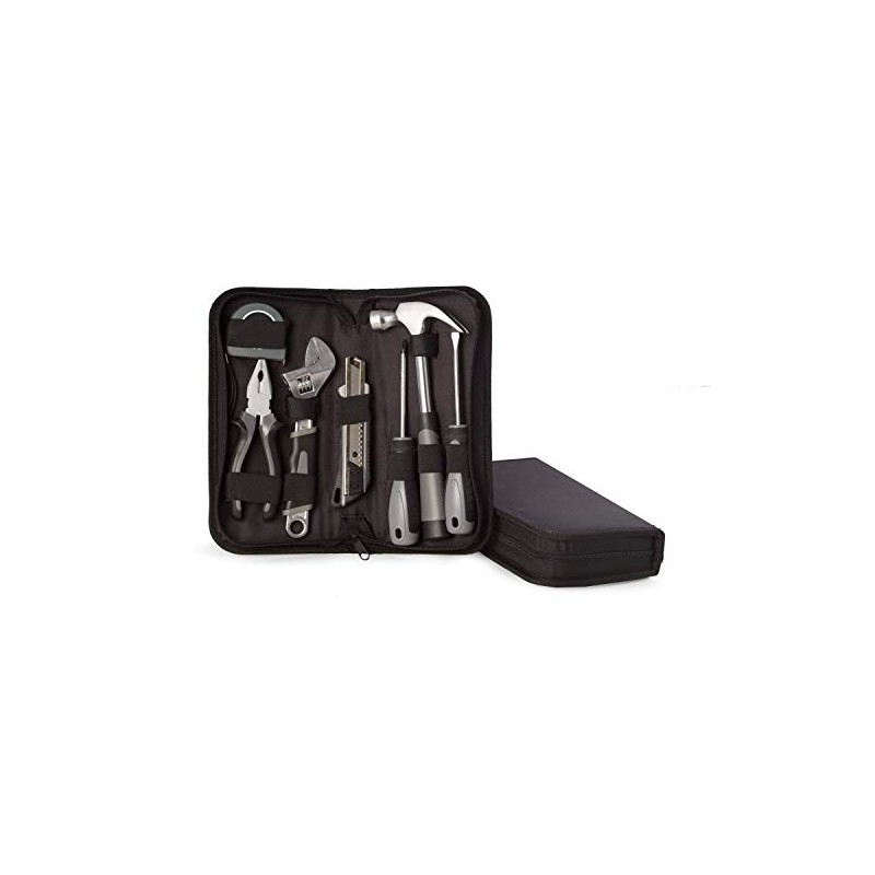 Bey-Berk “Hunter” 8-Piece Tool Set in Zippered Canvas Case (Black),