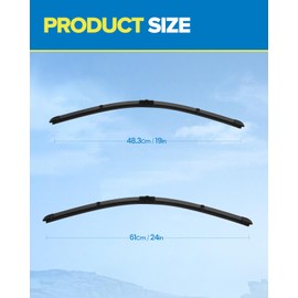 PHILTOP Front Windshield Wiper Blades 24"+19" Replacement for 328i/335i 2007-2009, 325i/325xi 2006, 330xi 2006, 328xi/335xi 2007-2008, 330i 2006, 328i xDrive 2009, 335i xDrive 2009, M3 2008-2009