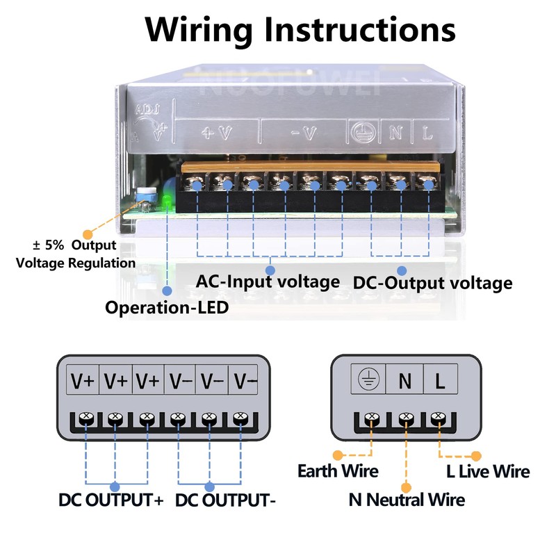 DC 60V 10A 600W Fuente Conmutada Transformador 220V CA-CC 60V