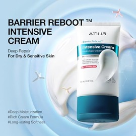 ANUA Barrier Reboot Intensive Cream, Rich Hydrating Face Moisturizer with Madecassoside and Panthenol, Skin Barrier Care Cream for Dry Sensitive Skin, Dermatologist Tested Korean Skincare, 3.38 fl oz