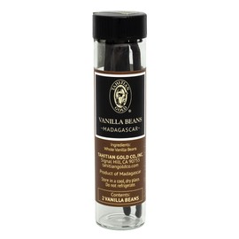 Tahitian Gold - Premium Gourmet Grade Vanilla Beans From Madagascar - Non-GMO Project Verified - Bourbon Premium, 2 Bean Vial
