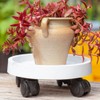 Removable Round Flower Pot Tray with Wheels, Rotating Plant Stand