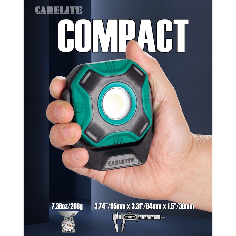 CARELITE Work Light, 700 Lumen Rechargeable Magnetic Light with 3