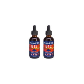 BIOGANIC - Vitamina B12 Líquida Sublingual | Metilcobalamina | Paquete de 2 | Sabor Arándano | 1200 Porciones en envase de 60 ml | Apta para Veganos