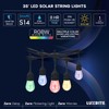 LUXRITE 35FT RGBW LED Outdoor Solar String Lights, Remote Control