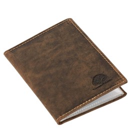 Greenburry 1794-25 Vintage Leather ID Card Holder Handmade, brown, Vintage