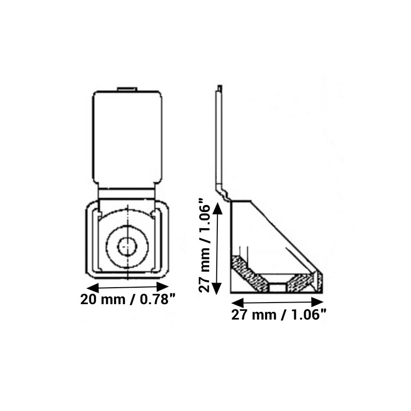 SKIR'CO (Pack of 30) White Shelf Brackets 20x27x27mm 90 Degree