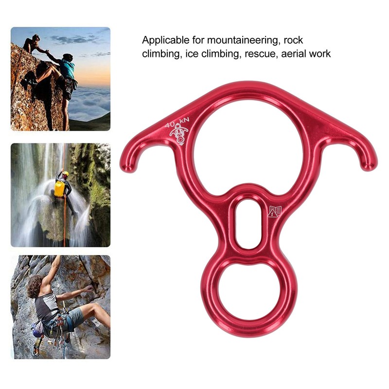 Descender Gear Aluminium Alloy 40KN Pulling Force Ox Horn Shaped