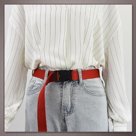 One Limitation BP675 Men's Belt, Outdoor Sports, Lightweight, Durable, Breathable, Nylon, Easy Adjustment, Multi-Purpose,, red