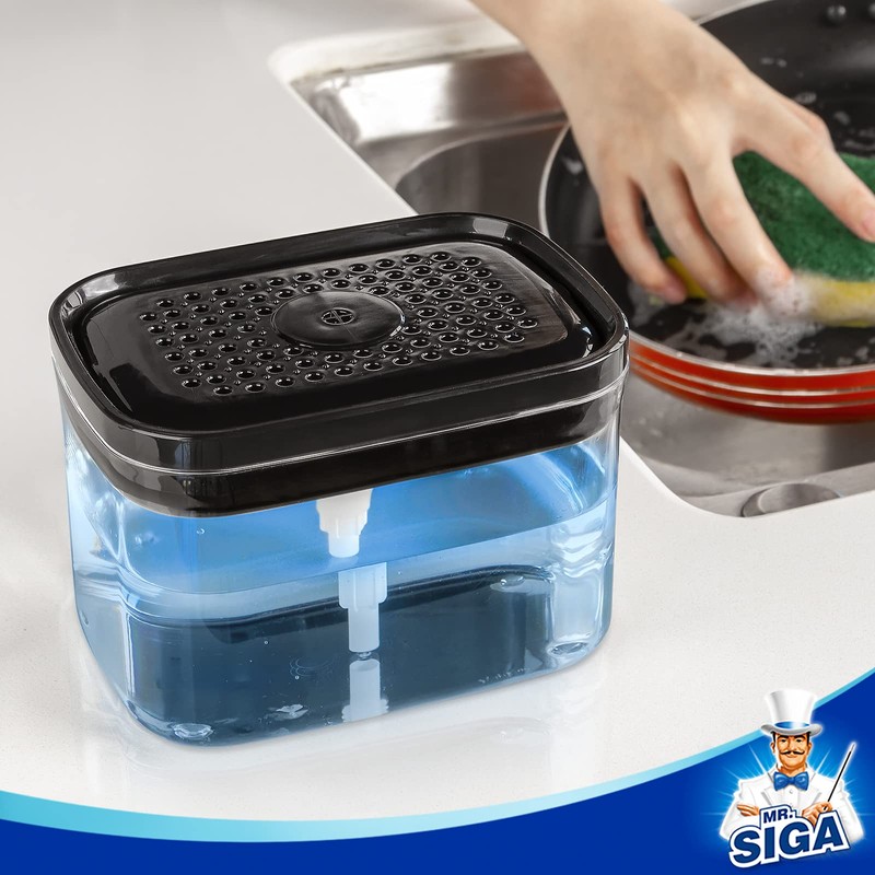 MR.SIGA Dish Soap Dispenser for Kitchen,2 in 1 Premium Soap