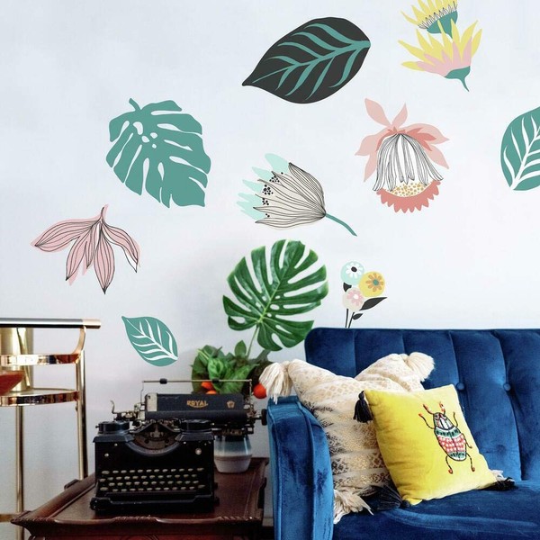 Tropical Leaves Peel and Stick Giant Wall Decals