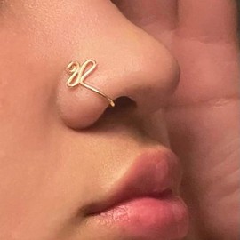 Inilbran Punk Spiral Clip On Nose Ring Vintage Geometric Gold Fake Nose Ring Curve Nose Cuff Hoop Ring Non Pierced Nose Ring Jewelry for Women and Girls