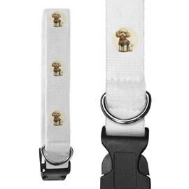 Small 'Cute Poodle Wearing Christmas Sweater' Dog Collar (PR00064359)