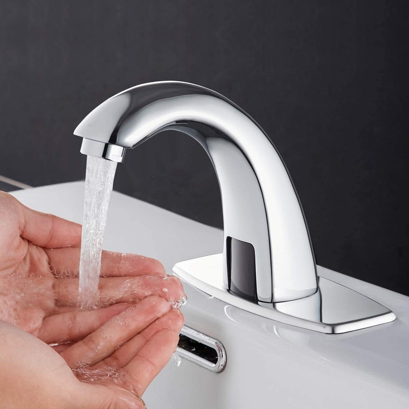 Electronic Bathroom Faucet Automatic Sensor Touchless Bathroom Sink Faucet Chrome,