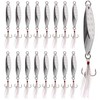 10pcs Fishing Spoon Metal Lure with Sharp Treble Hooks Hard