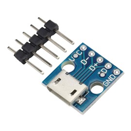 VKLSVAN 20PCS Micro USB to DIP 5-Pin Pinboard 2.54mm Power Adapter Board 5V Breakout Converter Module for DIY USB Power Supply Breadboard Design