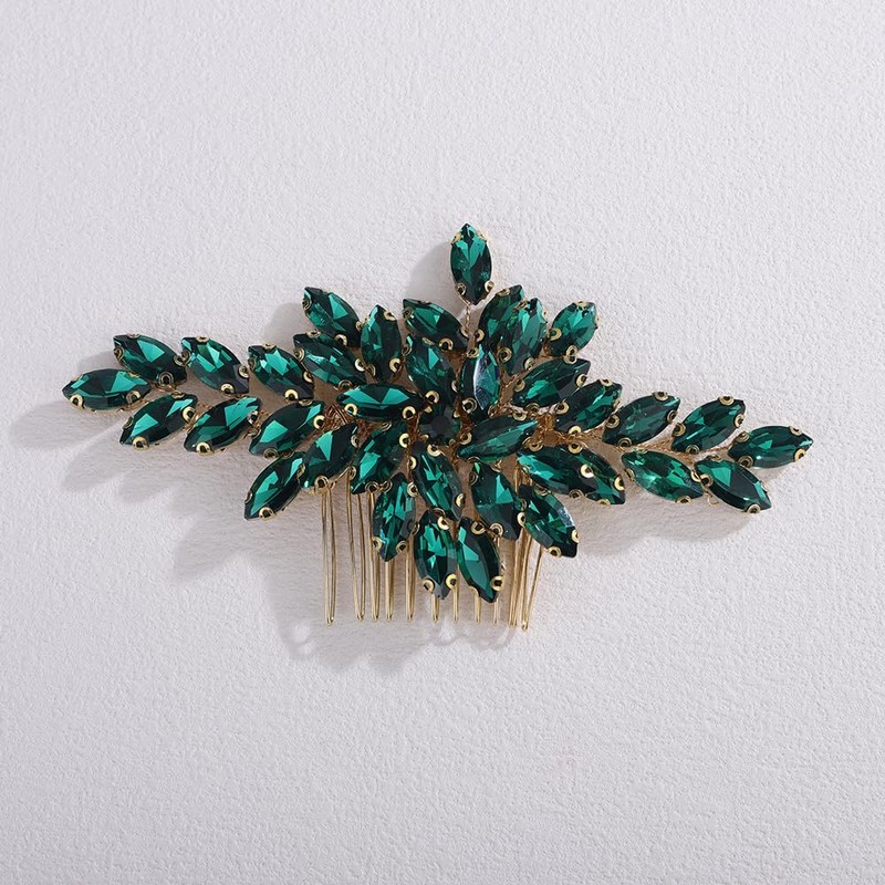 Teyglen Flower Rhinestone Wedding Hair Comb Bridal Crystal Side Hair