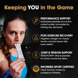U Perform Active Collagen Gel, 8000mg Bovine Collagen Supplement with TENDOFORTE & VERISOL Bioactive Collagen Peptides, Post-Workout Recovery Supplement for Joints, Tendons & Ligaments, 15 Sachets