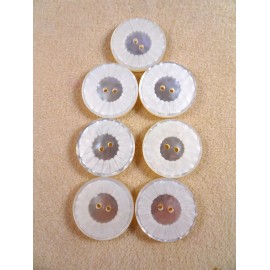 Unbranded 7 Acrylic 2-Hole Buttons White/Ecru Textured  1-3/8" New